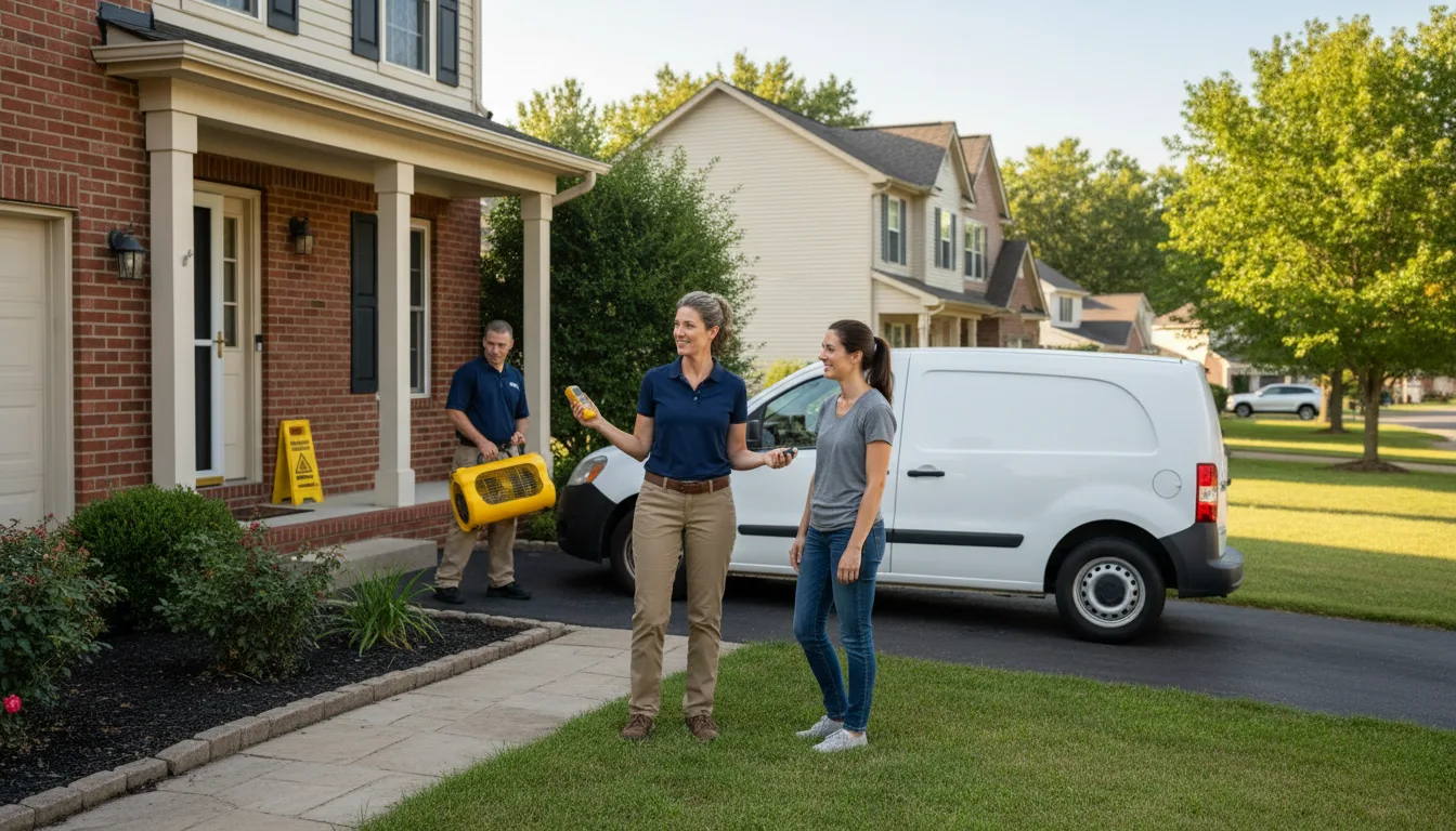 Residential water damage restoration in London Mills, IL
